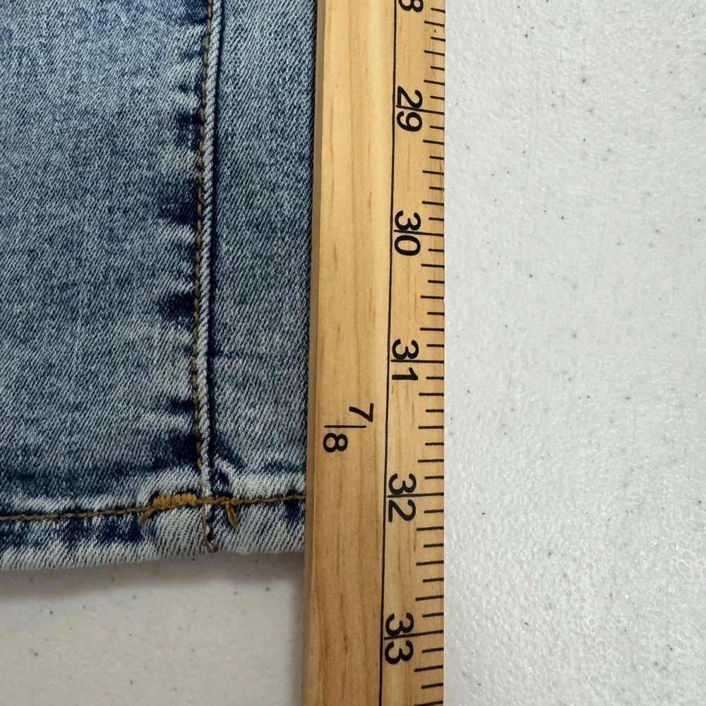 True Religion Ricky Relaxed Straight Leg Light Wash Blue Denim Jeans Mens 34